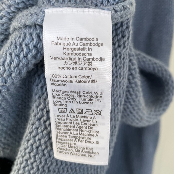 J Crew 1988 RollneckT Sweater in Cotton M Medium Fisherman Unisex Blue BW186 - Picture 10 of 10